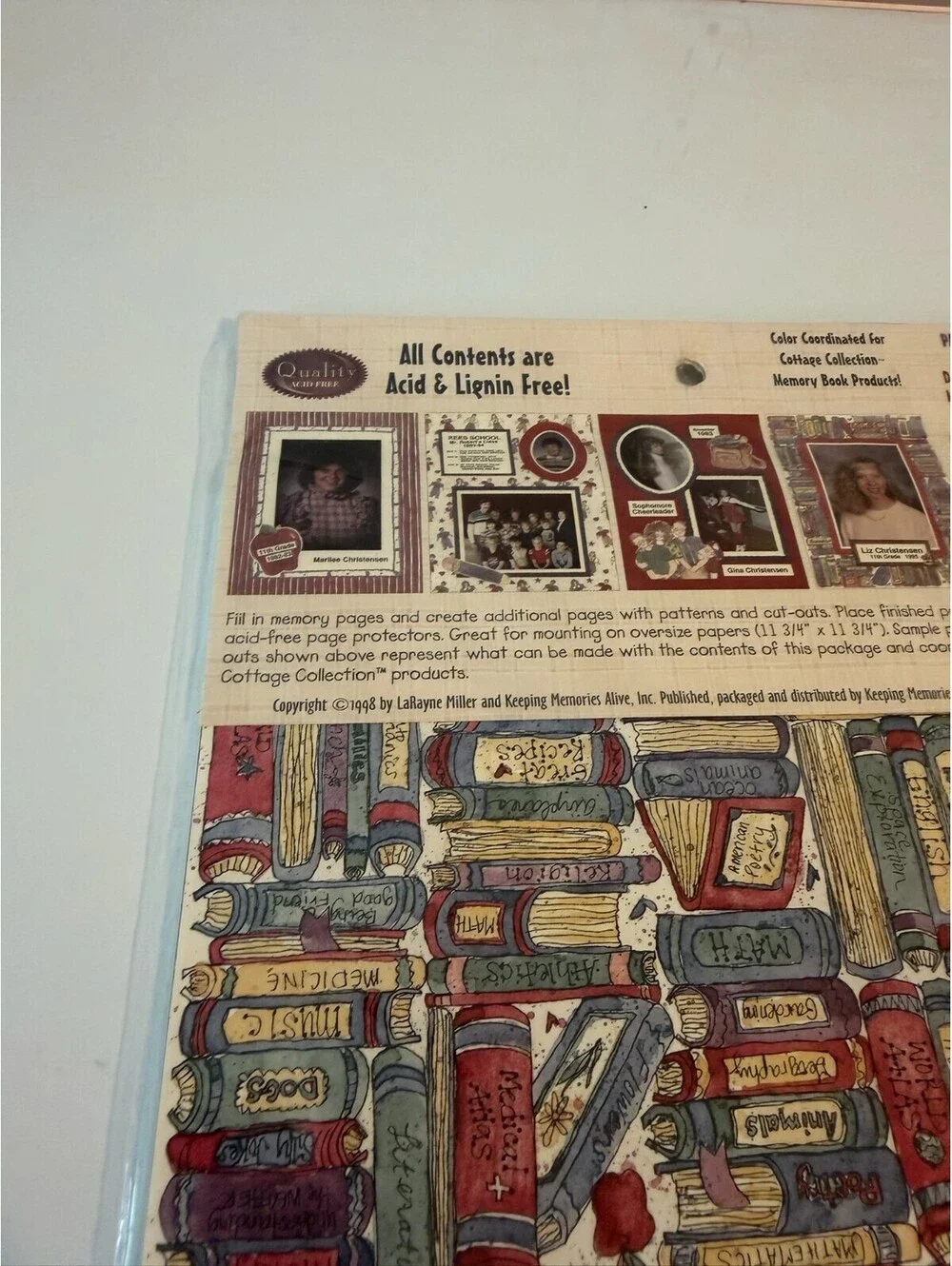 NOS Vintage School Memories Paper Kit Cottage Collection Keeping Memories Alive